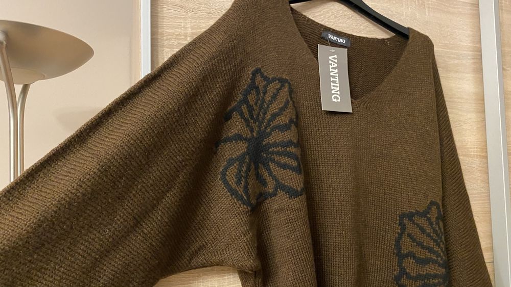 Vanting, czekoladowy sweter, r. 44/46