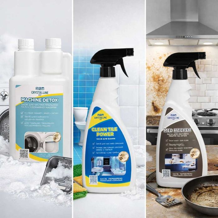 Набір засобів для будинку 3в1 Med Kitchen + Machine Detox + Tile Power