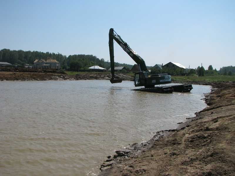 Очищення водойм річок,створення пляжу.Плаваючий Екскаватор Амфібія.