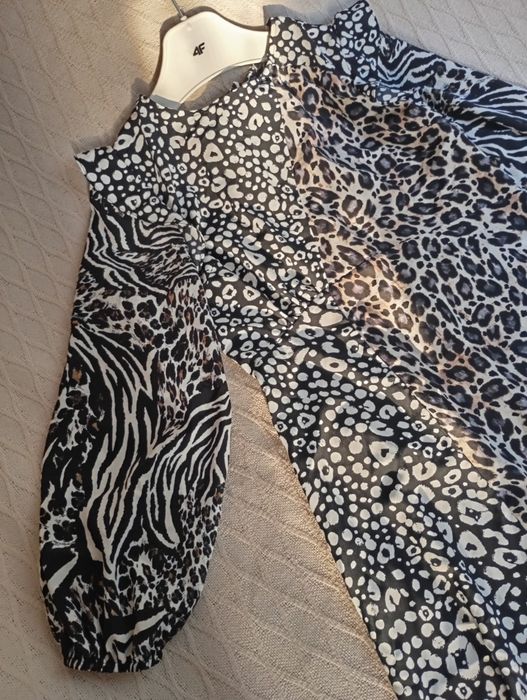 TOPSHOP długa efektowna ciążowa sukienka maxi w panterkę