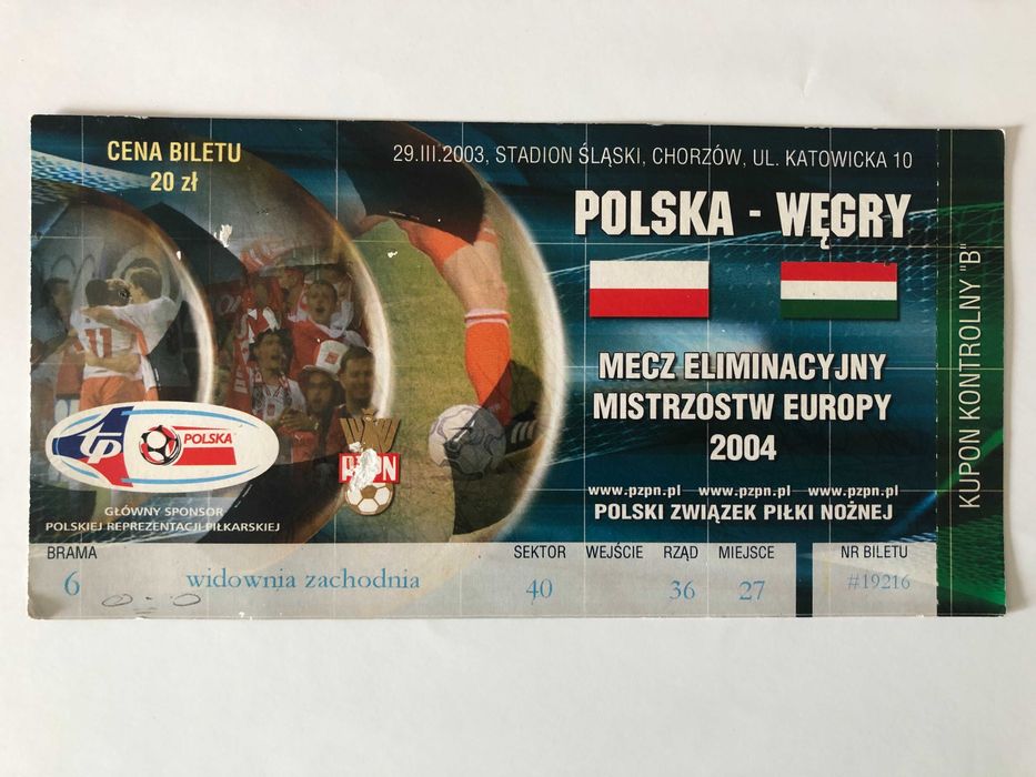 Bilet Polska Węgry, 2004