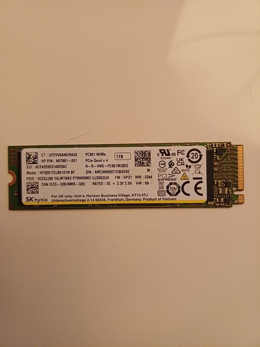 SK hynix PC801 1TB NVMe SSD PCIe 4.0 x4