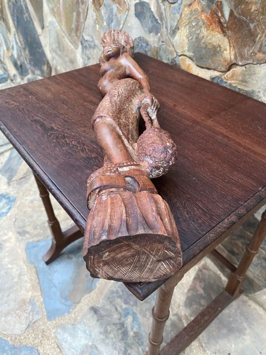 Escultura tribal Cabinda Anos 60 Madeira exótica África 59 cm