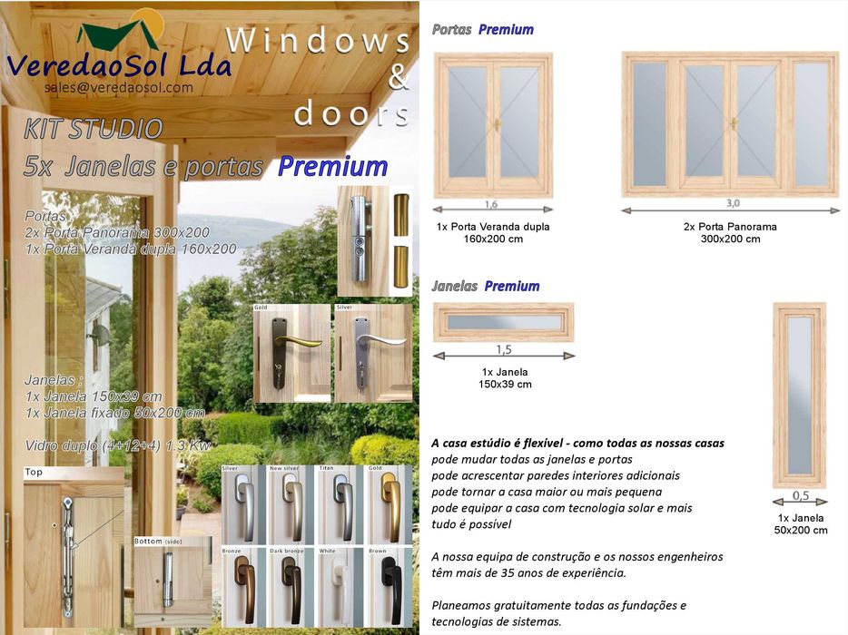 Casa madeira KIT STUDIO 6x8m - Sala com 44.1m² Telhado 54m² Tiny House