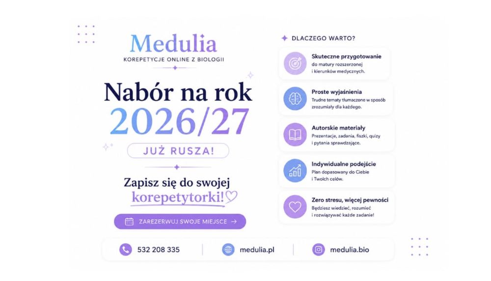 Korepetycje z biologii | Matura 2027 | Lekarski | Online