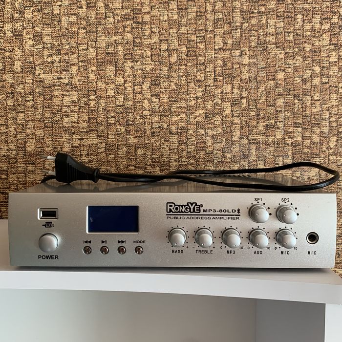 Трансляційний підсилювач потужності RONG YE MP3-80LD (BT+MP3+2ZONE)