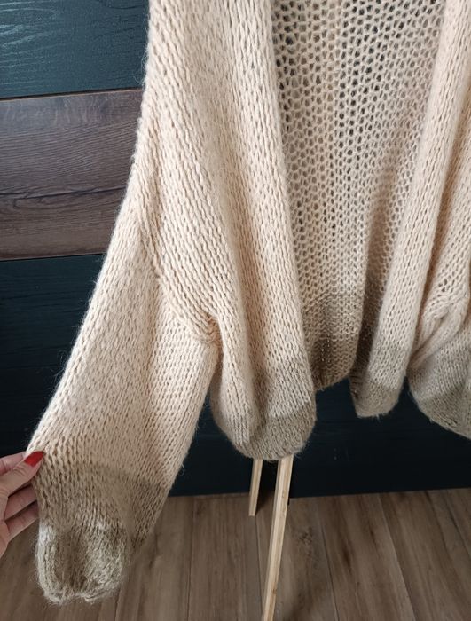 Sweter kardigan GG Luxe S/M/L moher Made in Italy