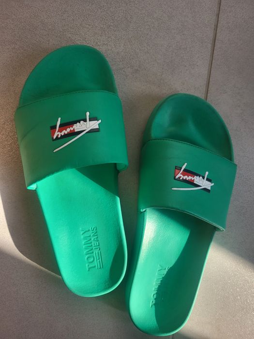 Zielone Klapki Tommy Hilfiger 41