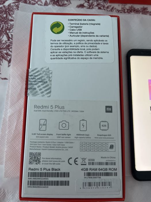 Telemovel xiaomi redmi 5 plus