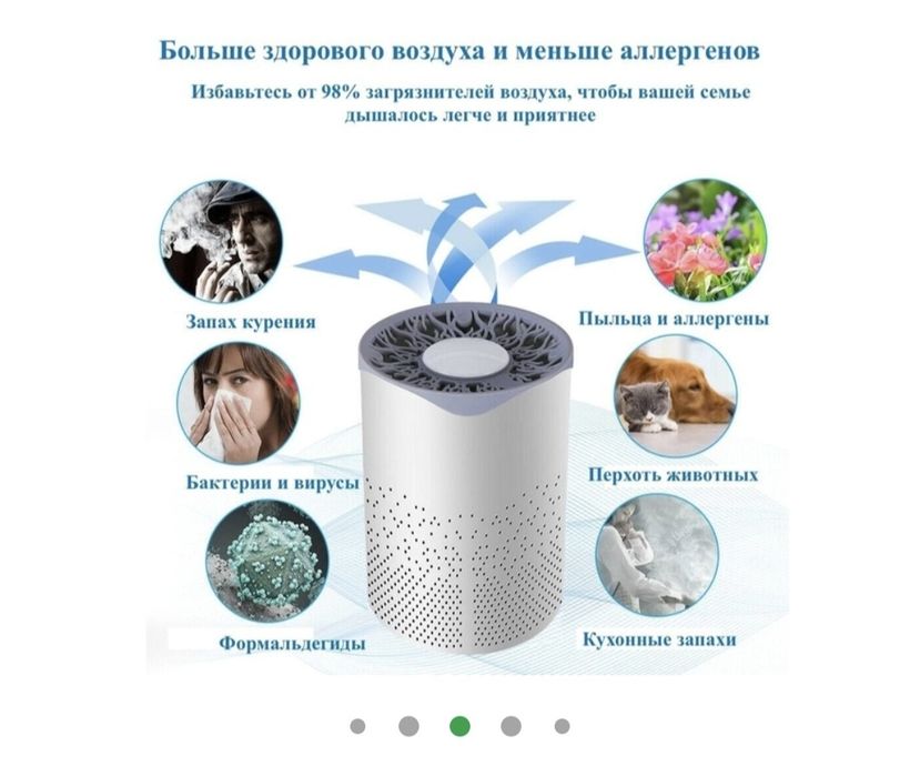 Очищувач  іонізатор повітря для кімнати з Hepa  фільтром