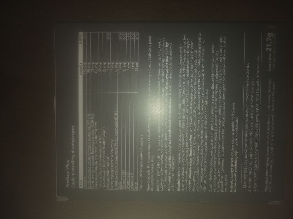 Tabletki ProMan PLUS