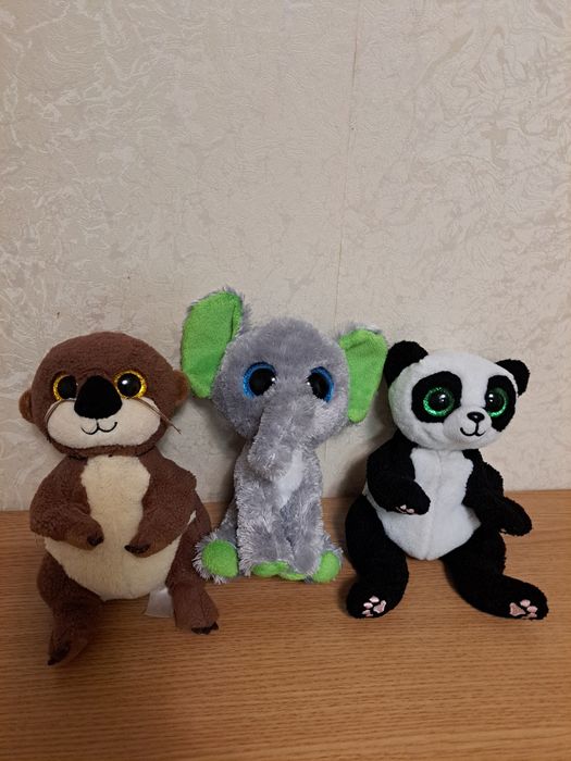 Глазастики Ty  м'яка іграшка ty puffies, панда, видра, слонення