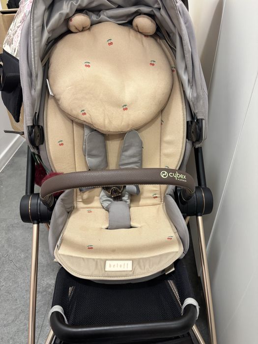Cybex Mios Soho Gray rama Rose Gold2.0 Gondola + Spacerówka + dodatki