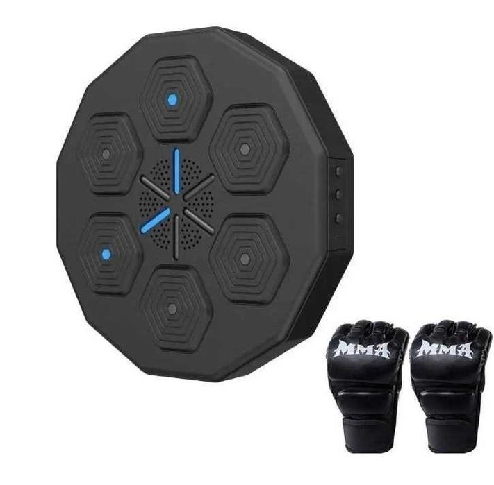 Музична інтелектуальна боксерська груша + перчатки, машина тренажер з LED підсвіткою