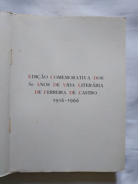 Livro TERRA FRIA De FERREIRA DE CASTRO (Edição Comemorativa 1916/1966)