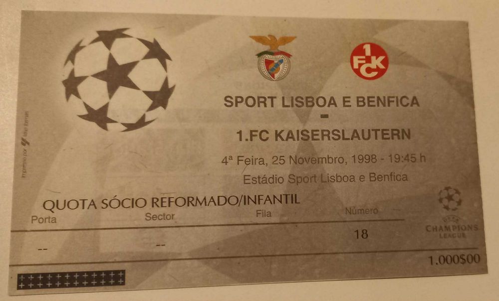 Bilhetes de Futebol do F.C.Porto /Benfica/Maritimo/Salgueiros