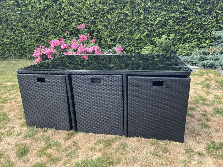 Meble ogrodowe stol z krzeslami techno rattan