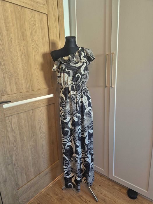 Elegancki kombinezon szyfonowy, rozmiar 36