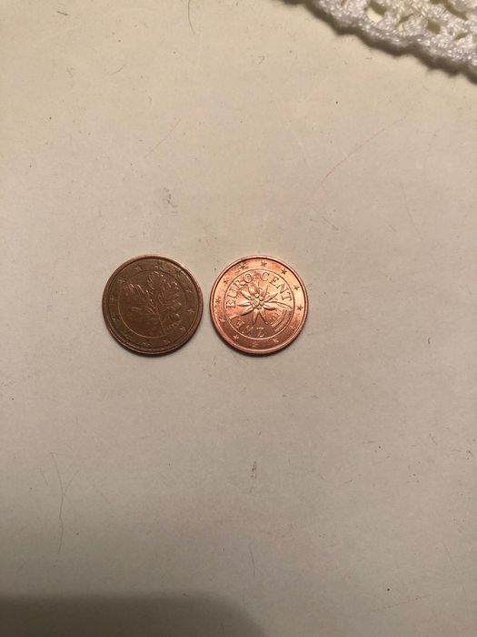 Moedas de dois cêntimos Áustria e da Alemanha