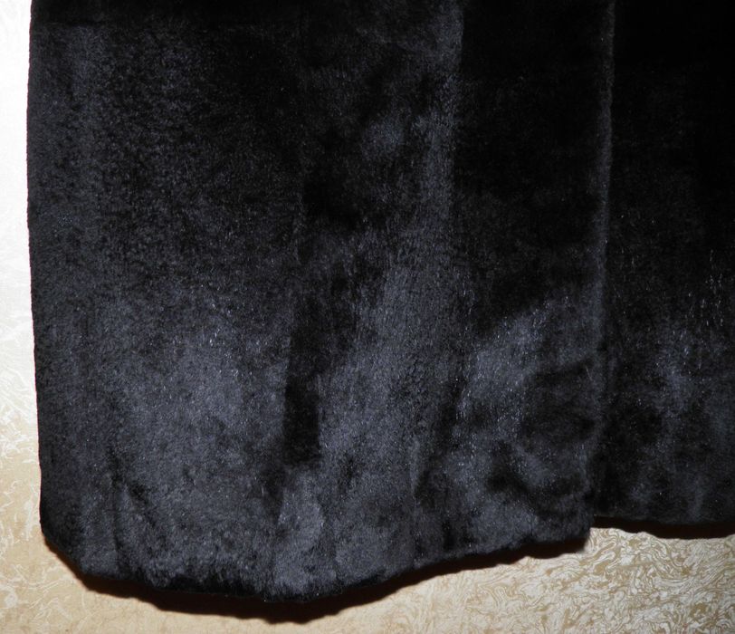 Меховая шуба Зимняя шуба Кроличья шуба Натуральная чёрная шуба кролик