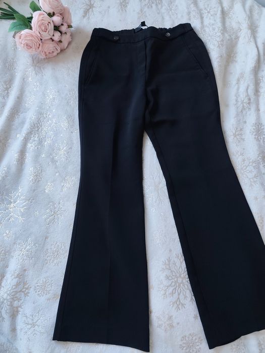 Czarne eleganckie spodnie next 38 m bootcut dzwony