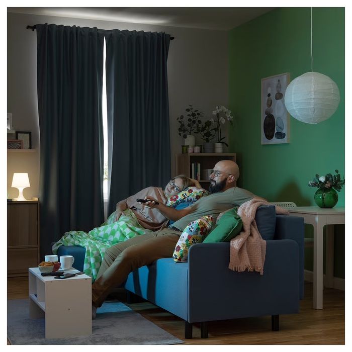 Штора синя,  сіро/синя  Ikea