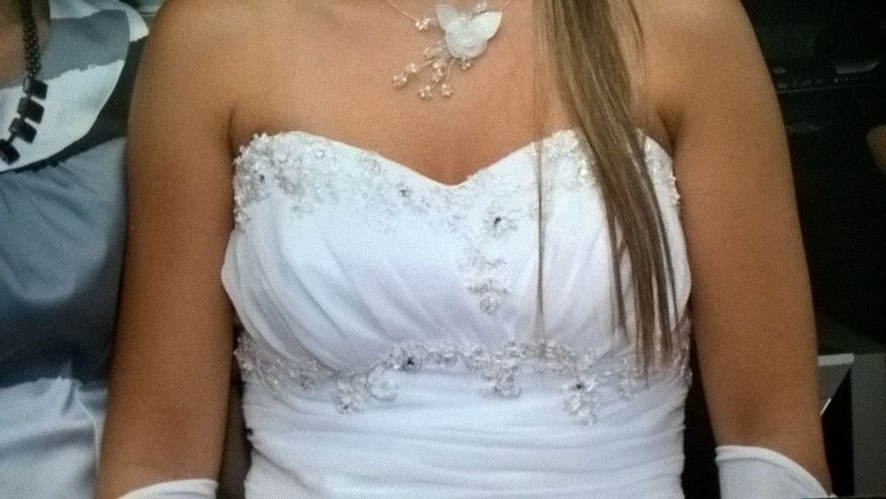 Suknia Ślubna Falbana roz 34-36 kolor biały