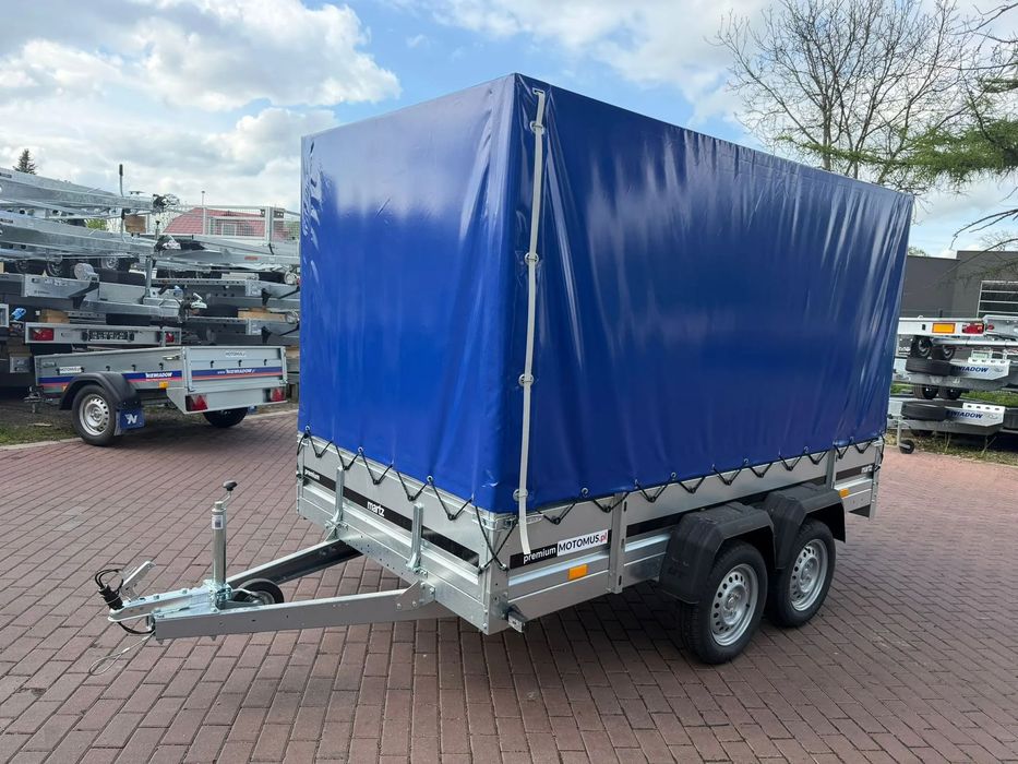 Martz Przyczepa Martz Premium 300/2 2 oś 300x150x40cm dwuosiowa ze stelażem i plandeką H130 MOTOMUS  Nowa przyczepa Martz 2 oś 300x150x40cm + stelaż H130 dostawa Wrocław