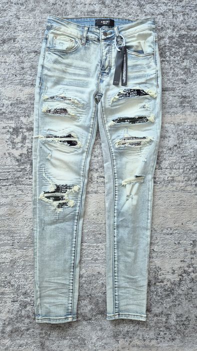 Джинсы Амири Бандана Синие | Amiri Slim-Fit Bandana Jeans I Amiri Слим Фит | Амири джинсы 1 Джинси слім фіт Amiri Ksubi Purple Brand Jeans