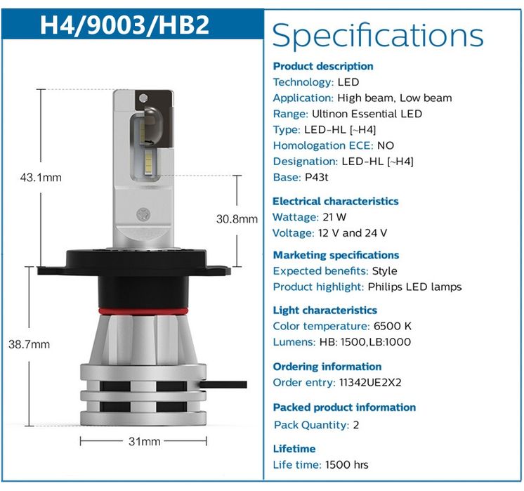 Philips led лампи H4 H7