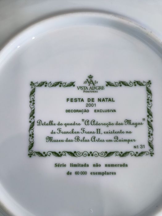 Pratos Vista Alegre "Festa de Natal"