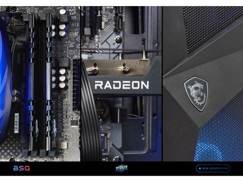 komputer gamingowy bsg amd ryzen 5 16gb ddr4 512ssd rx 9060 xt win11