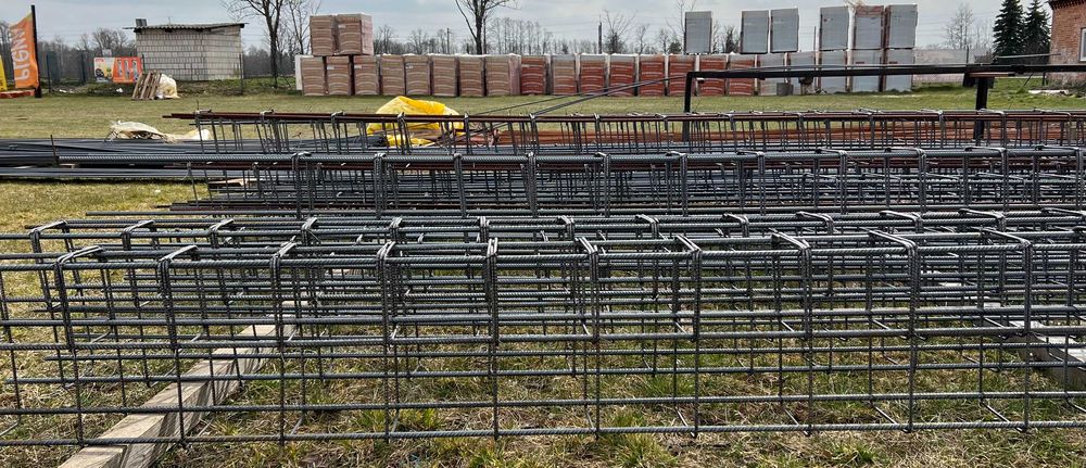 Zbrojenie na fundamenty, słupy wieńce.