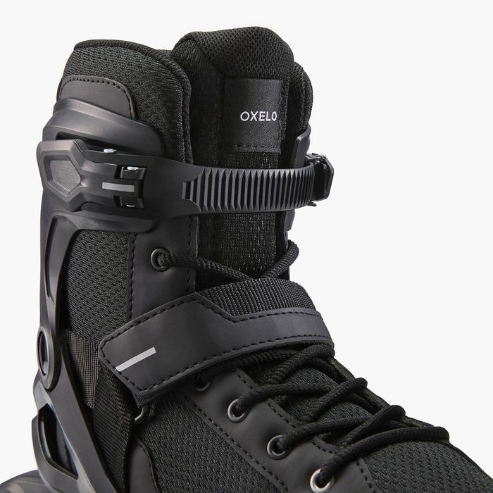 Patins em Linha Adulto FIT100 Preto/Prateado