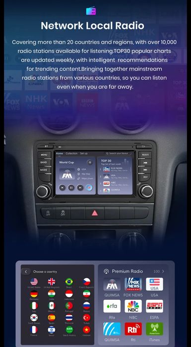 Rádio android Auto e Carplay Audi A3 8P S3 RS3 DSP GPS 2/32GB SELADO