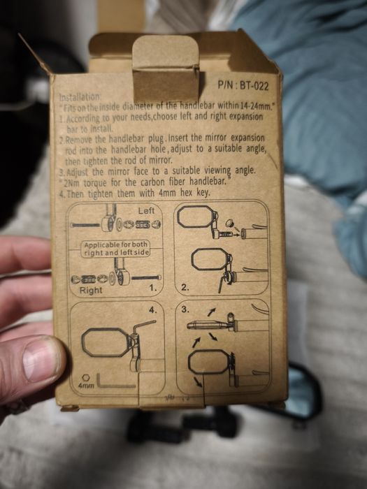 Espelhos retrovisores de guiador para bicicleta, lente de vidro convex