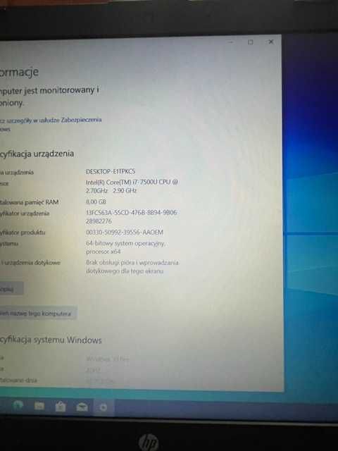 HP 250 G6, i7-7500U, 275ssd, 8gb