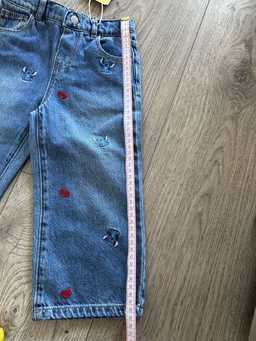 Нові джинси Zara Зара дівчинка стич стіч stitch 98 джинсы штани брюки