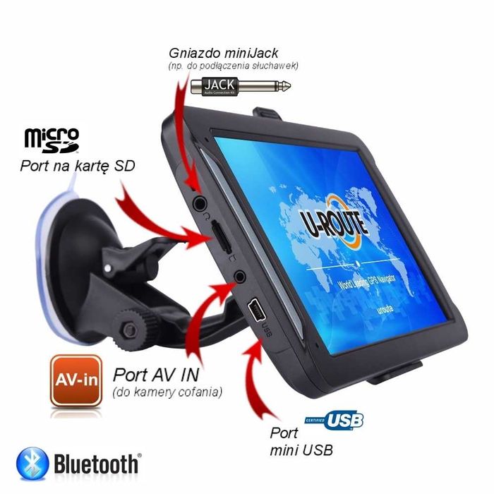 Nawigacja GPS 7" UROUTE 84F-55 Android iGO Truck Bluetooth WiFi TMC