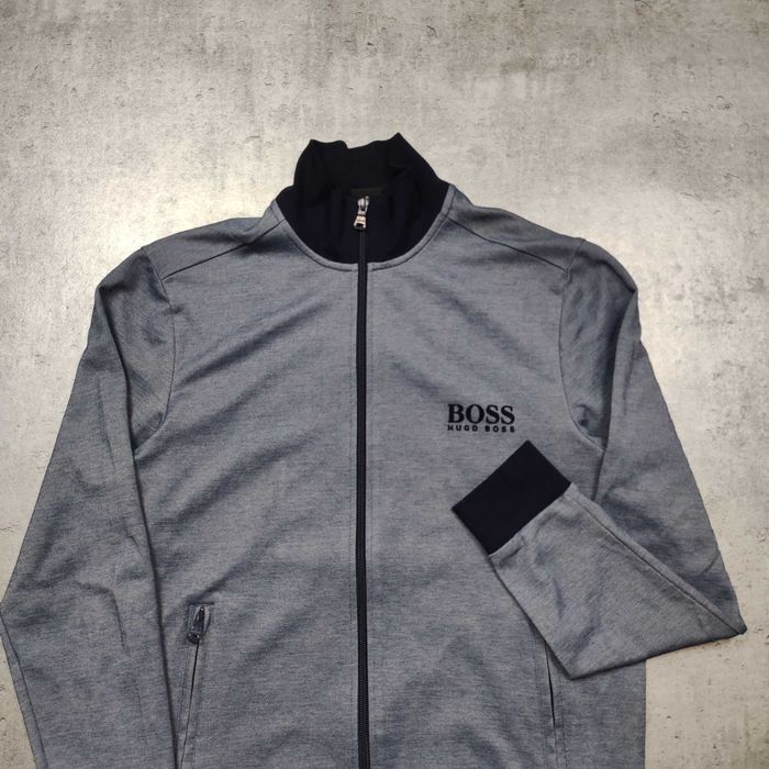 MĘSKA Bluza Elegancka Zip Stójka Bawełna Hugo Boss PREMIUM Classic