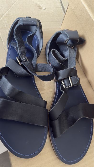 Big Star sandały 39 nowe granatowe płaska podeszwa skóra naturalna