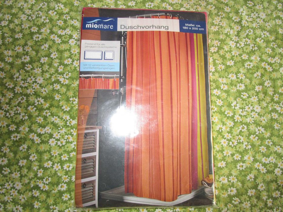 Zasłona prysznicowa tekstylna Miomare 180 x 200 cm Nowa