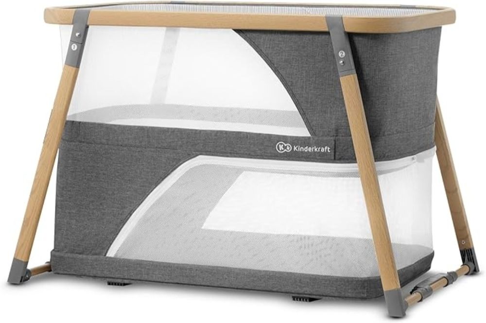 Łóżeczko Turystyczbe Dziecięce 4w1 KINDERKRAFT Sofi Grey ŁATWE SKŁADAN