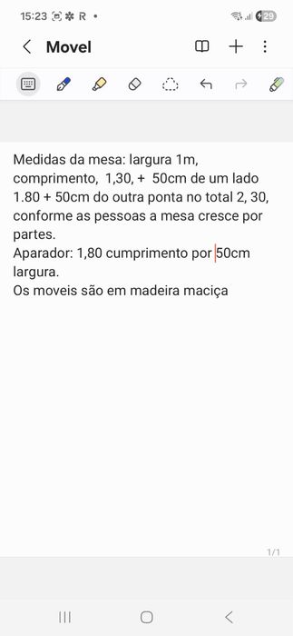 Mesa de sala com aparador