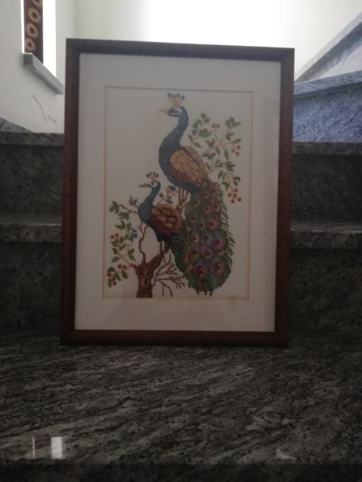 Conjunto de 2 Quadros bordados aPonto Cruz