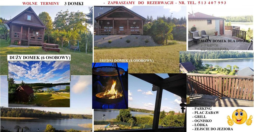 Domki,noclegi nad samym jeziorem,łódka,ryby,Mazury, Wydminy WOLNY TERMIN 15.08