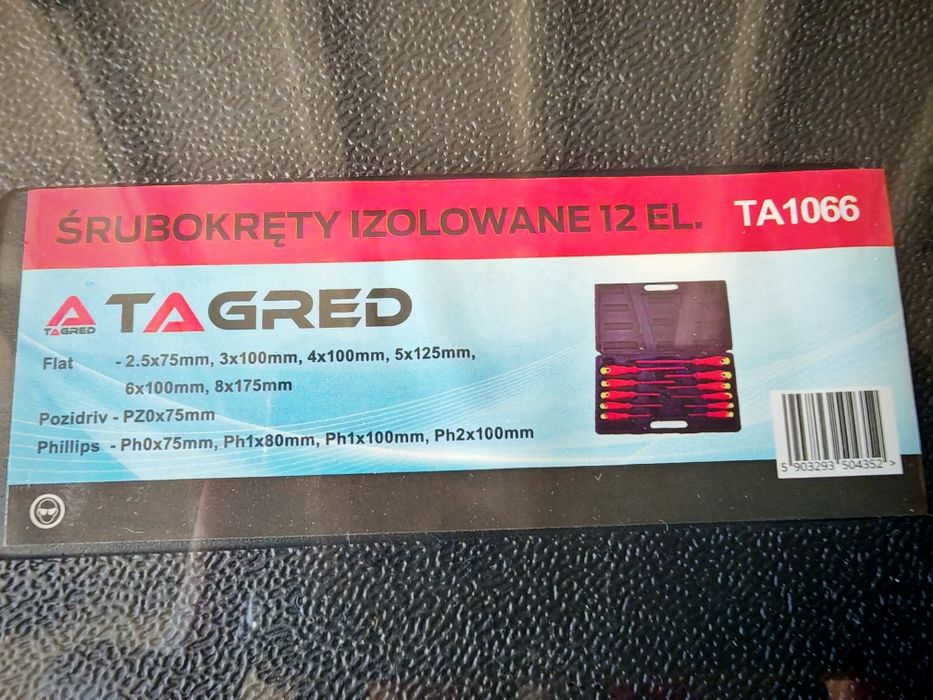 Zestaw śrubokrętów wkrętarki izolowane dla elektryka 12 szt. nowe