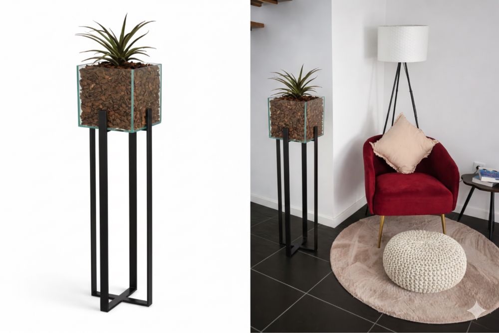 Variaa floreiras em inox ou ferro