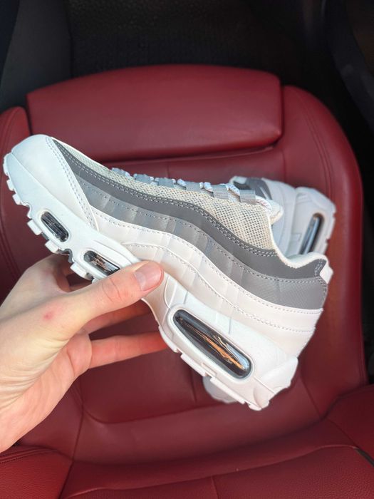 (ОПЛАТА ПІСЛЯ ОГЛЯДУ)Nike Air Max 95 Grey White Найк Аір Макс 95 Сіро-білі