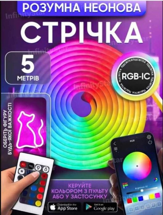 Розумна гнучка світлодіодна стрічка IC-RGB